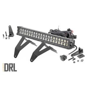 LED Light Kit Bumper Mount 20" Black Dual Row| Amber DRL Ram 1500 19-24