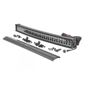 LED Light Kit Bumper Mount 30" Black Dual Row White DRL Toyota 4Runner 14-20