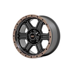 Rough Country 79 Series Wheel One-Piece Semi Gloss Black w/Bronze Ring 18x9 6x135 0mm