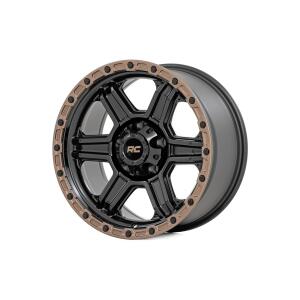 Rough Country 79 Series Wheel One-Piece Semi Gloss Black w/Bronze Ring 17x8.5 5x5 0mm