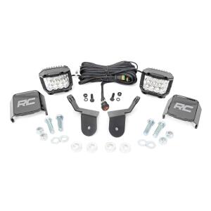 LED Light Kit Cage Mount 2" Chrome Pair Wide Angle Honda Pioneer 1000