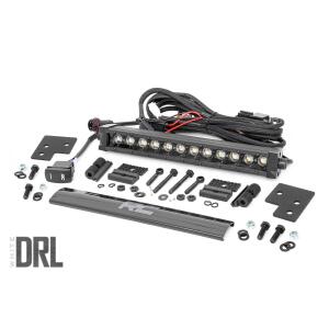 LED Light Kit Bumper Mount 12" Black Single Row White DRL Polaris Ranger XP 1000