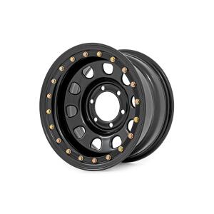 Steel Simulated Bead Lock Wheel Black 16x8 6x5.5 4.25 Bore -12 Steel Simulated Bead Lock Wheel Black 16x8 6x5.5 4.25 Bore -12