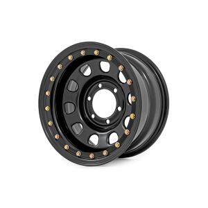 Steel Simulated Bead Lock Wheel Black 17x9 6x5.5 4.25 Bore -12 Steel Simulated Bead Lock Wheel Black 17x9 6x5.5 4.25 Bore -12