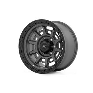 Rough Country 85 Series Wheel Simulated Beadlock Gunmetal Gray/Black 17x9 8x170 -12