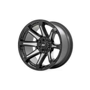 Rough Country 81 Series Wheel One-Piece Semi Gloss Black w/machined spokes 20x9 8x180 0mm Rough Country 81 Series Wheel One-Piece Semi Gloss Black w/machined spokes 20x9 8x180 0mm