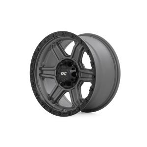 Rough Country 79 Series Wheel One-Piece Gunmetal Gray w/Black Ring 17x8.5 6x5.5 0mm