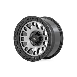 Rough Country 82 Series Wheel One-Piece Machined Semi Gloss Black 17x9 5x4.5 -12mm