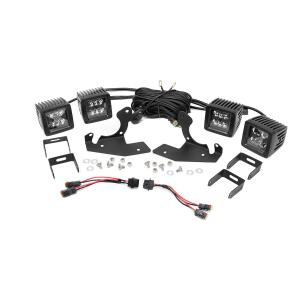 LED Light Kit Fog Mount Dual 2" Black Pairs Chevy Silverado 1500/2500HD/3500HD 2WD/4WD