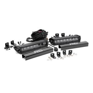 LED Light Kit Grille Mount 8" Black Pair Ford F-250 Super Duty 17-19