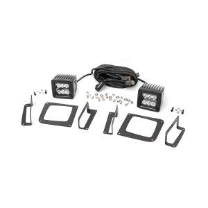 LED Light Kit Fog Mount 2" Black Pair GMC Sierra 1500 2WD/4WD 14-15