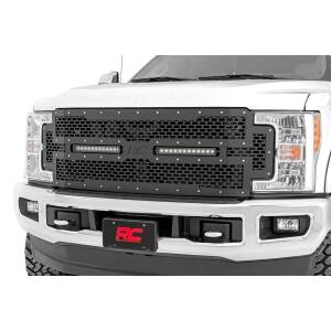 Mesh Grille 12" Dual Row LED Black Ford F-250/F-350 Super Duty 17-19