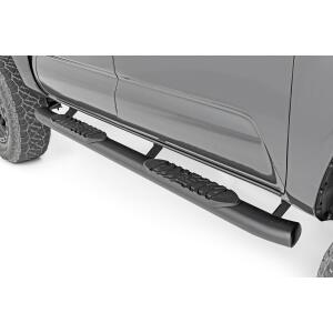 Oval Nerf Step Double Cab Black Toyota Tacoma 2WD/4WD 2005-2023