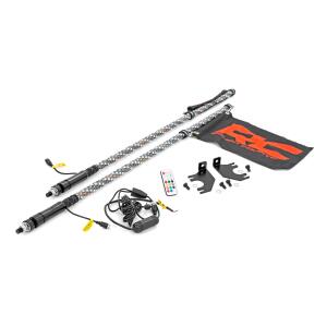 Whip Mount Cage 4' Multl-Color LED Whip Pair Kawasaki Teryx4 800