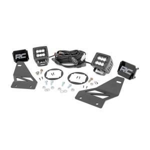 LED Light Kit Fog Mount 2" Black Pair Spot Nissan Frontier 05-20