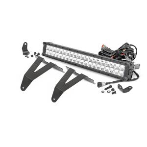 LED Light Kit Bumper Mount 20" Chrome Dual Row White DRL Ram 1500 19-24