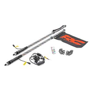 Whip Mount Cage 4' Multl-Color LED Whip Pair Polaris RZR XP 1000