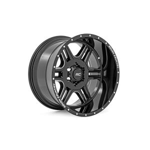 Rough Country 92 Series Wheel Machined One-Piece Gloss Black 20x12 8x6.5 -44mm