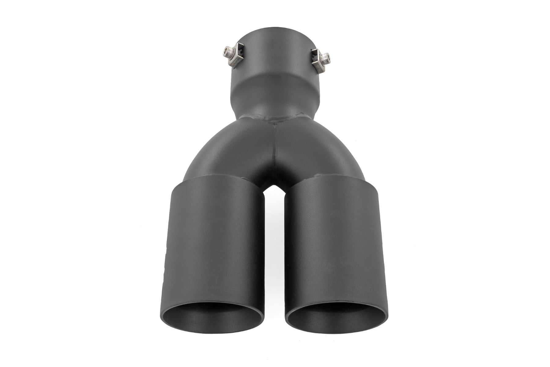 Dual Tip Single Stack Exhaust Tip Black Red RC Logo 2.5-3 Inch Pipe Single Inlet Dual Outlet ...