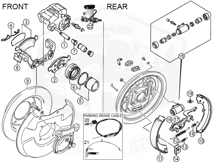 Diagram Brake Parts - Suzuki Samurai - Somar 4X4 - The House of Jeep