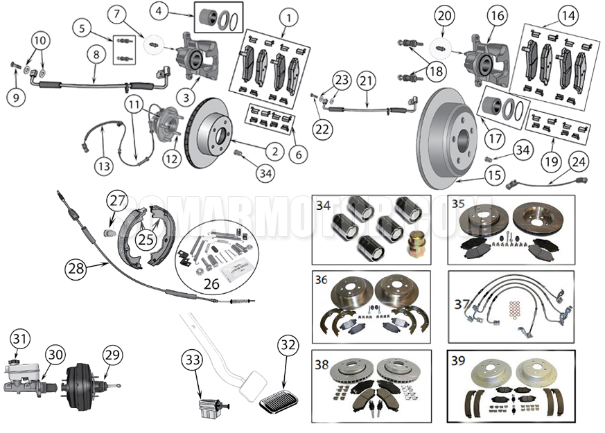 Diagram Brake Parts - Wrangler JK | Somar Motor LLC