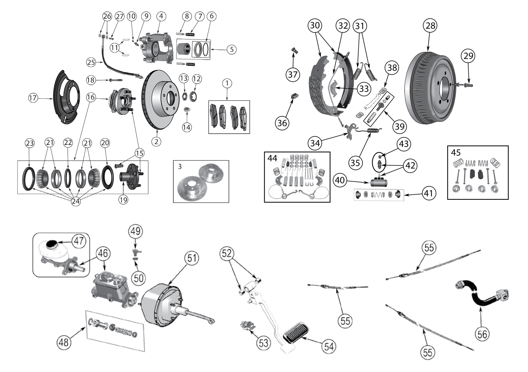 Diagram Brake Parts - YJ 87-95 | Somar Motor LLC