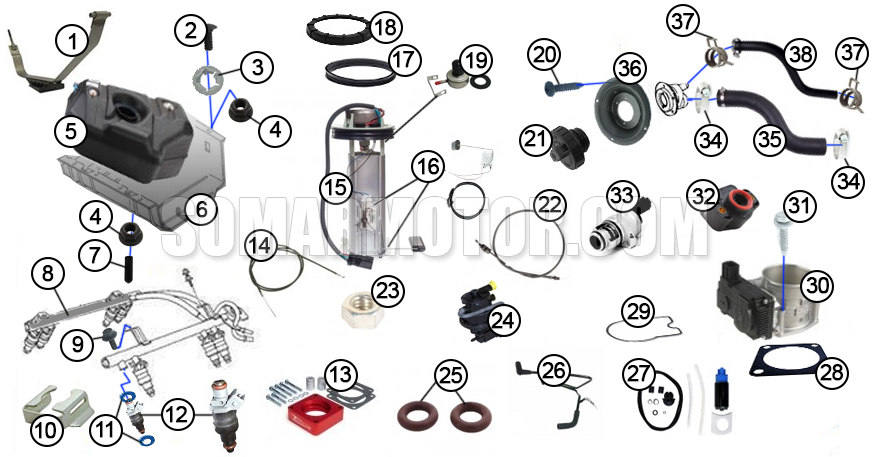 Diagram Fuel Parts - Wrangler TJ | Somar Motor LLC