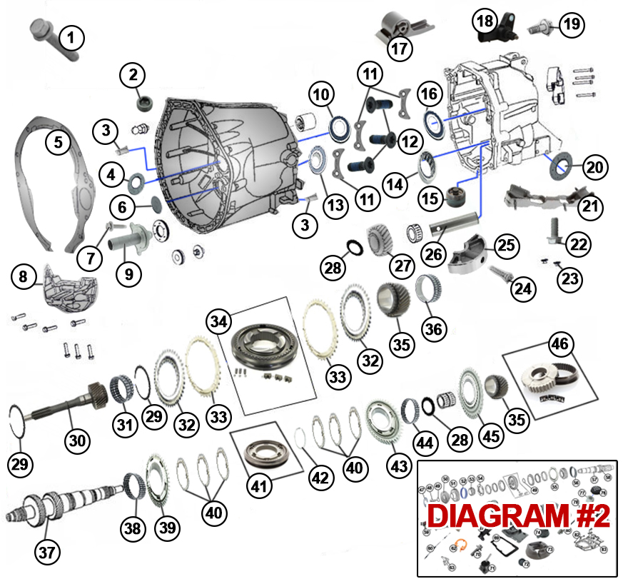 Diagram Transmission Daimler NSG370 6-SPEED - Wrangler JK | Somar Motor LLC